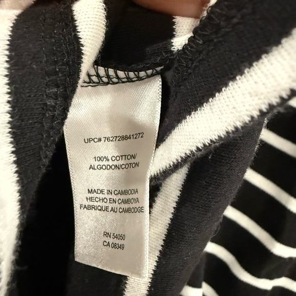 Jones New York sport Black and White Striped Quarter-Zip Pullover - Picture 4 of 5